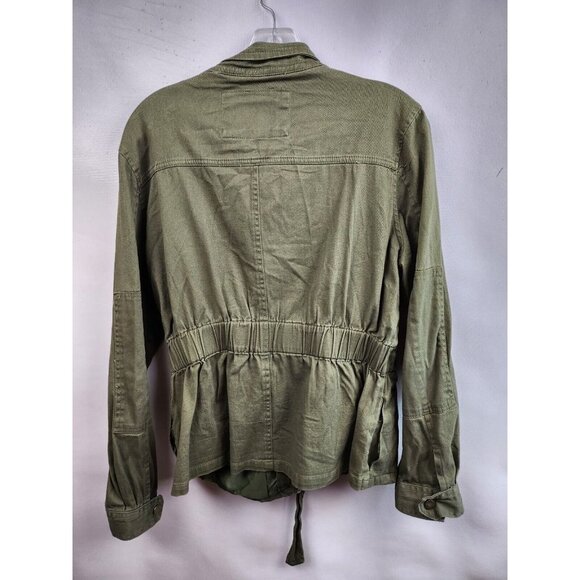 1 Sunset Lane Olive Green Belted Softshell Cargo Utility Jacket Large - Picture 6 of 7